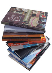 Photo of a stack of Stearns' books